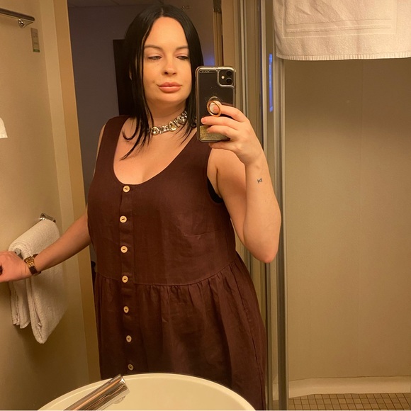 SOLD ALREADY— Purple Linen Dress by Not Perfect Linen— EUC - Picture 3 of 6